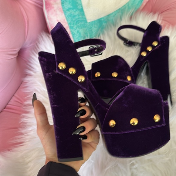 Giuseppe Zanotti Purple Velvet Heels - Picture 17 of 17